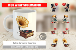 Retro Sarcastic Valentine Mug Wrap Product Image 1