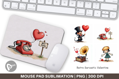 Retro Sarcastic Valentine Mouse Pad Product Image 1