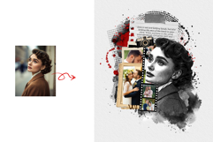 Retro Scrapbook Art Photo Effect Template Product Image 4