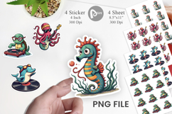 Retro Sea Critters Sticker Product Image 1
