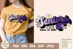 Retro seniors class of 2023 daisy svg png sublimation Product Image 3