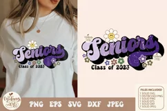 Retro seniors class of 2023 daisy svg png sublimation Product Image 1
