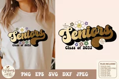 Retro seniors class of 2023 groovy svg png sublimation Product Image 1