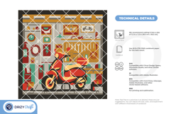 Retro Service Garage 3D Shadow box - Garage 3D Layered Paper Product Image 4