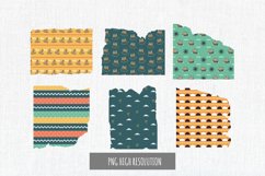 Retro Ship and Boat Seamless Pattern Torn Paper Product Image 1