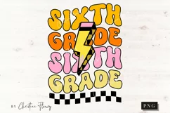 Retro Sixth Grade PNG | Back To School PNG Product Image 1