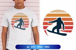 Retro Snowboarding Silhouette Sublimation Design Product Image 1