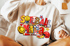 Retro Softball Mama PNG, Game Day Softball PNG, Sports Mom Product Image 4