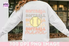 softball mama retro png design