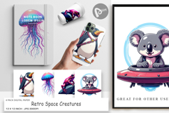 Digital Paper Retro Space Creatures Product Image 1