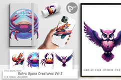 Digital Paper Retro Space Creatures Product Image 1