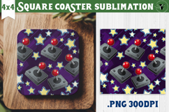 Vintage vibe Square Coasters | 90s graffiti style and neon Product Image 1