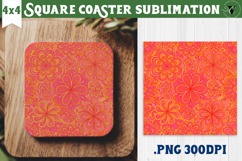 Vintage vibe Square Coasters | Retro psychedelic pattern Product Image 1