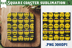 Vintage vibe Square Coasters | 90s graffiti style and neon Product Image 1