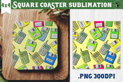 Vintage vibe Square Coasters | 90s graffiti style and neon Product Image 1