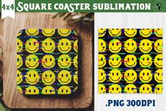 Vintage vibe Square Coasters | 90s graffiti style and neon Product Image 1