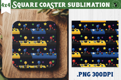 Vintage vibe Square Coasters | 90s graffiti style and neon Product Image 1