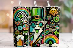 St Patrick&#039;s Day Retro Tumbler Wrap, St Patricks Tumbler PNG Product Image 1