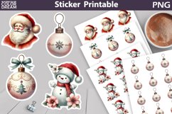 Santa Claus Sticker | Retro Christmas Sticker Printable Product Image 1