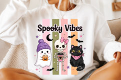 Retro Striped Halloween Cute Boo Ghost Product Image 2