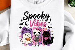Retro Striped Halloween Cute Boo Ghost PNG Product Image 3