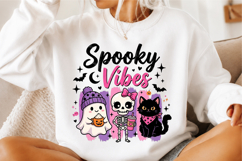Retro Striped Halloween Cute Boo Ghost PNG Product Image 1
