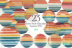 Retro Style Circular Sunset SVG Product Image 1