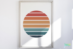 Retro Style Circular Sunset SVG Product Image 2