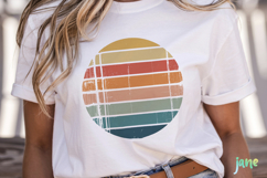 Retro Style Circular Sunset SVG Product Image 2