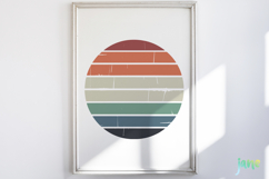 Retro Style Circular Sunset SVG Product Image 2