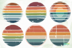 Retro Style Circular Sunset SVG Product Image 7