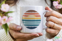Retro Style Circular Sunset SVG Product Image 4