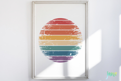 Retro Style Circular Sunset SVG Product Image 2