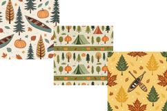 retro summer camp, nostalgic autumn design, vintage transition pattern, outdoor adventure background, season blend art, 70s style paper, canoe paddle design, childhood memory pattern, campfire story art, memory lane design