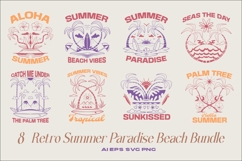 Retro Summer Paradise Beach T-shirt Design Bundle Product Image 1
