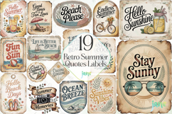 Retro Summer Quotes Labels Bundle Product Image 1