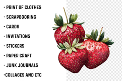Retro Summer Strawberry Patchwork PNG Product Image 2