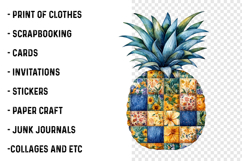 Retro Summer Strawberry Patchwork PNG Product Image 2