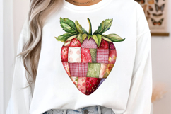 Retro Summer Strawberry Patchwork PNG Product Image 3