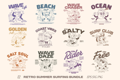 Retro Summer Surfing T shirt Designs Bundle