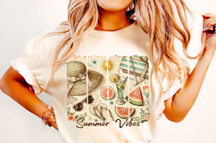 Summer Vibes PNG, Brushstroke Summer PNG, Retro Summer PNG Product Image 1