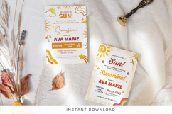 Editable Retro Sun Baby Shower Invitation Template Product Image 6