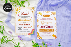 Editable Retro Sun Baby Shower Invitation Template Product Image 1