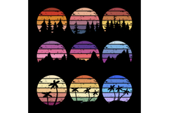 retro sunset set cartoon Product Image 1