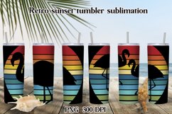 Retro sunset tumbler sublimation | Tropical tumbler design Product Image 1