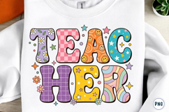 Retro Teach Back to School Teacher PNG Product Image 1