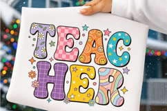 Retro Teach Back to School Teacher PNG Product Image 3