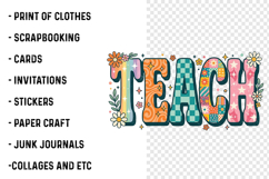 Retro Teacher Floral Teach School PNG Product Image 2