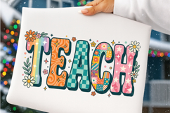 Retro Teacher Floral Teach School PNG Product Image 3