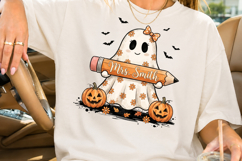 Retro Teacher Halloween Pumpkin PNG Product Image 2